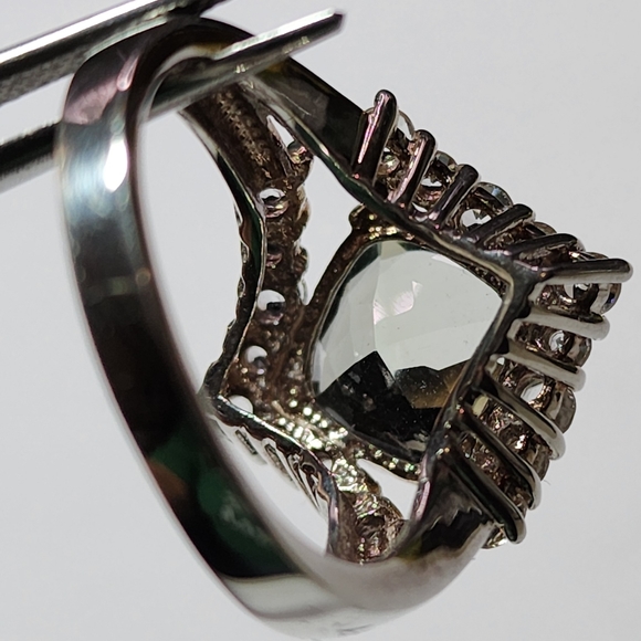 Green Amethyst with White Topaz Ring - Picture 6 of 13